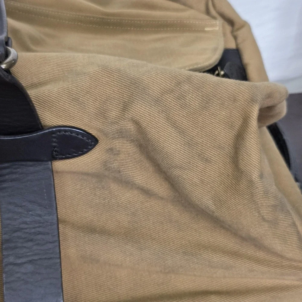 Filson Bag Brown Rugged Twill Rolling Duffle Canvas Luggage Stains